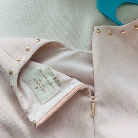 Kate Spade Rose Gold Studs Blush Pink A-Line Dress - Picture 10 of 15